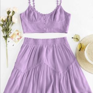 🎉🎉Purple Flower Skirt & Top Set